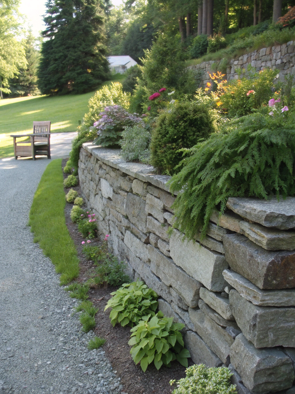 Custom Stone Retaining Wall